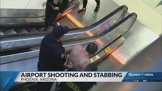 Arrest made after shooting, stabbing at Phoenix airport