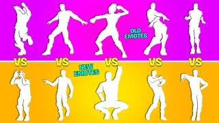 Fortnite OLD vs NEW Dances & Emotes! (Party Hips vs. Lunar Party, Get Griddy vs. Rollie, Stuck)