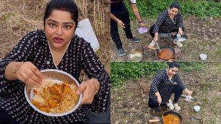 MAINE PEHLI BAAR BANAYA KHET MAI CHICKEN CURRY 