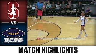 Stanford vs. UC Santa Barbara Match Highlights | 2024 ACC Volleyball