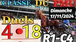 Pronostic PMU: Base Solide du quinté du dimanche 17/11/2024 R1-C4 PRIX DE MONTIGNAC-CHARENTE