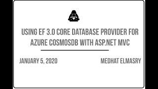 Using EF 3.0 Core database provider for Azure Cosmos DB with ASP.NET MVC