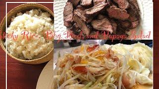 Lao Food|How To|Mukbang|BBQ Beef N Papaya Salad For Lunch