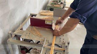 Latest bamboo toothpick production process, bamboo barbecue skewer sticks making machine