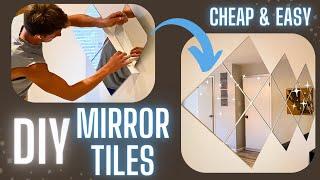 DIY Mirror Wall for $44  Decor Idea: Wall Mirror Tiles