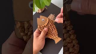 DIY a fish with pine cones and paper box #diycrafts #亲子活动  #手工#diyideas #handmade #益智