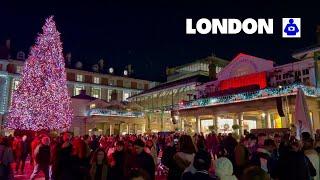 London Walk  COVENT GARDEN CHRISTMAS LIGHTS 2024 Switch On | Central London Walking Tour | 4K HDR