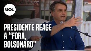 Mulher grita "Fora, Bolsonaro" e presidente reage: "Deixa falar"