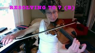 ii-V-1 Key of C Licks - How to fiddle 2-5-1 chord progression landing on root, 3, 5, or 7th of Cmaj7