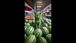 Watermelon Cat is rescued from the fruit market  #cat #catlover #kitten