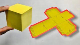 ඝනකයක් හදමු | ඝණවස්තු නිර්මාණය 01|  Make a Cube Using Cardboard – Easy Method