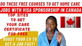 Free certification courses to get caregiver jobs with visa sponsorship in Canada | Boost Your CV NOW