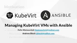 Managing KubeVirt VMs with Ansible