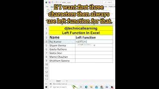 Left Formula in Excel | Microsoft Excel Full Course Tutorial 2024 | #excel #left #excelformula