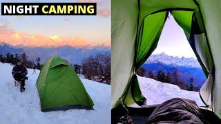 Night CAMPING in winters in -12°C and Sleeping on SNOW | Camping in MUNSIYARI 