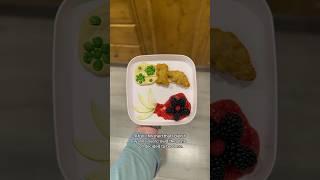 Plating my daughter’s COOKED frozen nuggets #dinonuggets #lunch  #toddlerfood #toddlerplate