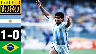 Argentina 1-0 Brazil world cup 1990 (Round of 16) | Full highlight | 1080p HD - Maradona Magic