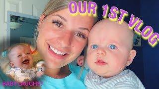 OUR VERY FIRST VLOG | Baby giggles, Man Flu? | brittandfam