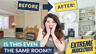 TRANSFORMED My Boring Living Room into THIS!  | Extreme Interior Design Makeover SHOCKING REVEAL 