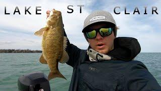 Lake St Clair Early Spring Fishing For Big Smallmouth Bass (Mile Roads 2023)