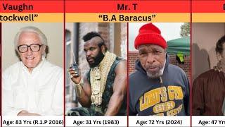 The A Team 1983 Cast Then & Now 2024_ George Peppard, Mr. T, Dirk Benedict, Dwight Schultz,