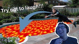 HE JUMPS IN LAVA! - TRY NOT TO LAUGH #1