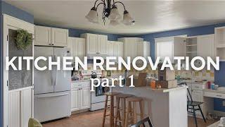 DIY Kitchen Renovation Part 1: Demo, Cabinets, Flooring, & Prep for Countertop Templating