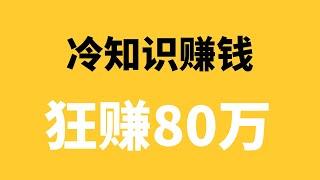 2022网赚项目，新手网上赚钱：冷知识赚钱项目，已经有人通过这个方法狂赚80万！