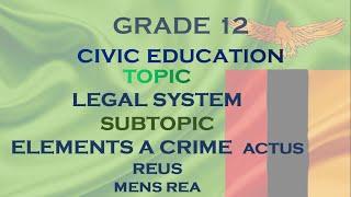 Civic Education Legal System Actus Reus and Mens Rea