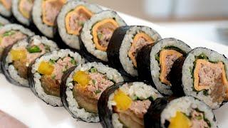 맛보는순간 모두가 맛있다~난리나는 우리집 '김밥' (gimbap, Rice Rolls in Laver, kimchigimbap, chamchigimbap ENG/JP SUB)