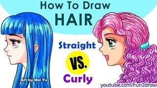 How to Draw Hair! 2 Beautiful Hair: Straight VS Curly ! | Mei Yu | Online Anime Classes