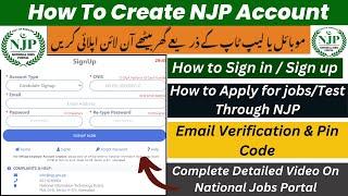 Complete Process to Create Account on NJP | Email Verification | PIN Code Issue| National Job Portal