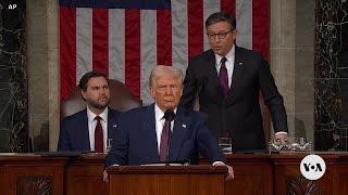 In speech to Congress Trump lauds administration’s early steps amid Democratic protest | VOA News