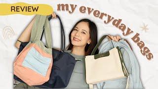 MY EVERYDAY BAGS REVIEW | exsport, longchamp, beyond the vines, marhen j