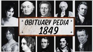 Famous People We've Lost in 1849 - Obituary in 1849