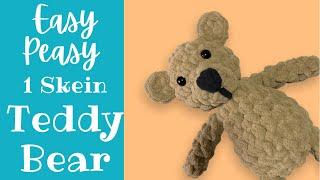 Plush Yarn Crochet Teddy Bear Tutorial - Super Fast & Beginner Friendly