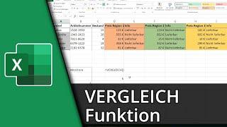 Excel Vergleich Funktion | =VERGLEICH()  Tutorial