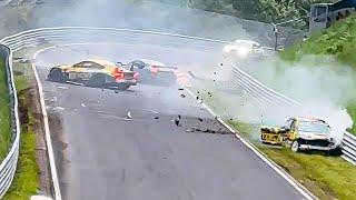 Nürburgring Crash at Foxhole (With outside Footage) during 2024 ADAC Ravenol 24h Race