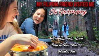 Picking and cooking mushrooms with my Filipina friend  My last Guest in Germany before leaving 