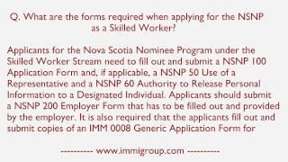 What are the forms required when applying for the NSNP as a Skilled Worker?