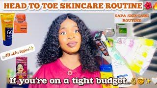 AFFORDABLE HEAD TO TOE SKINCARE ROUTINE IF YOU'RE ON A TIGHT BUDGET +Cheap Skincare For Glowing Skin