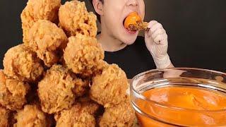 ASMR MUKBANG Korean Fried Chicken & DELICIOUS Spicy Sauce