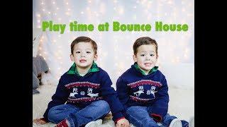 Twins Play at  Fun Bounce House/Indoor Play Place