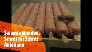 Salami füllen und abbinden .So wird`s gemacht! Profi Metzger Ralf