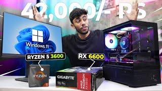 40,000/-RS BEST AMD PC Build! With RX 6600 & Rysen 5 Live Gaming & Editing! 