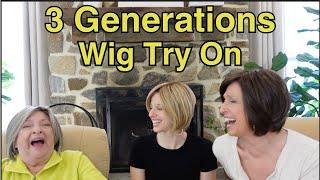 Three generations all try on the same wig! Who wore it best?