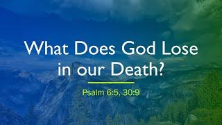 Pastor Paul, What Does God Lose in Our Death?, Psalm 6:5, 30:9