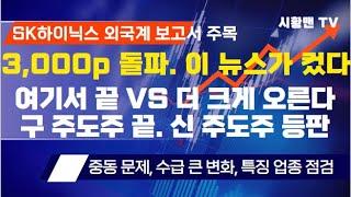 주식 시황. 3,000p 돌파. 이 뉴스들이 결정적 역할. 추가 상승 가능성 매우 높다? 매물 출회 가능성은? 구 주도주 가고 신 주도주 왔다. SK하이닉스 외국계 보고서 의미