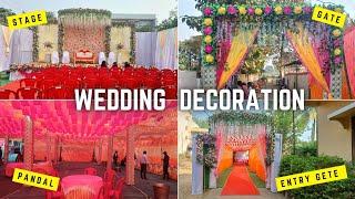 Entry gate, stage, pandal decorated | Day reception party #weddingdecor