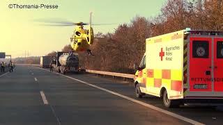 Schwerer Verkehrsunfall auf der A6 bei Ansbach - zwei Folgeunfälle auf der Gegenspur